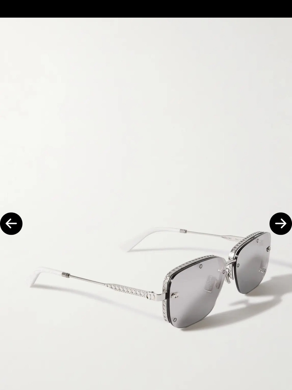Dior Silver Rimless Sunglasses with Mirrored Lenses - Picture 4 of 5